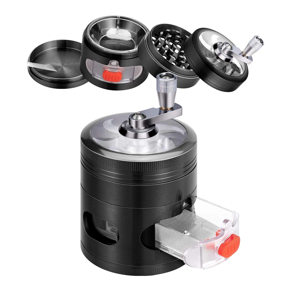 Metal Herb Grinder Handheld Spice Grinder With Magnetic Drawer and Lids