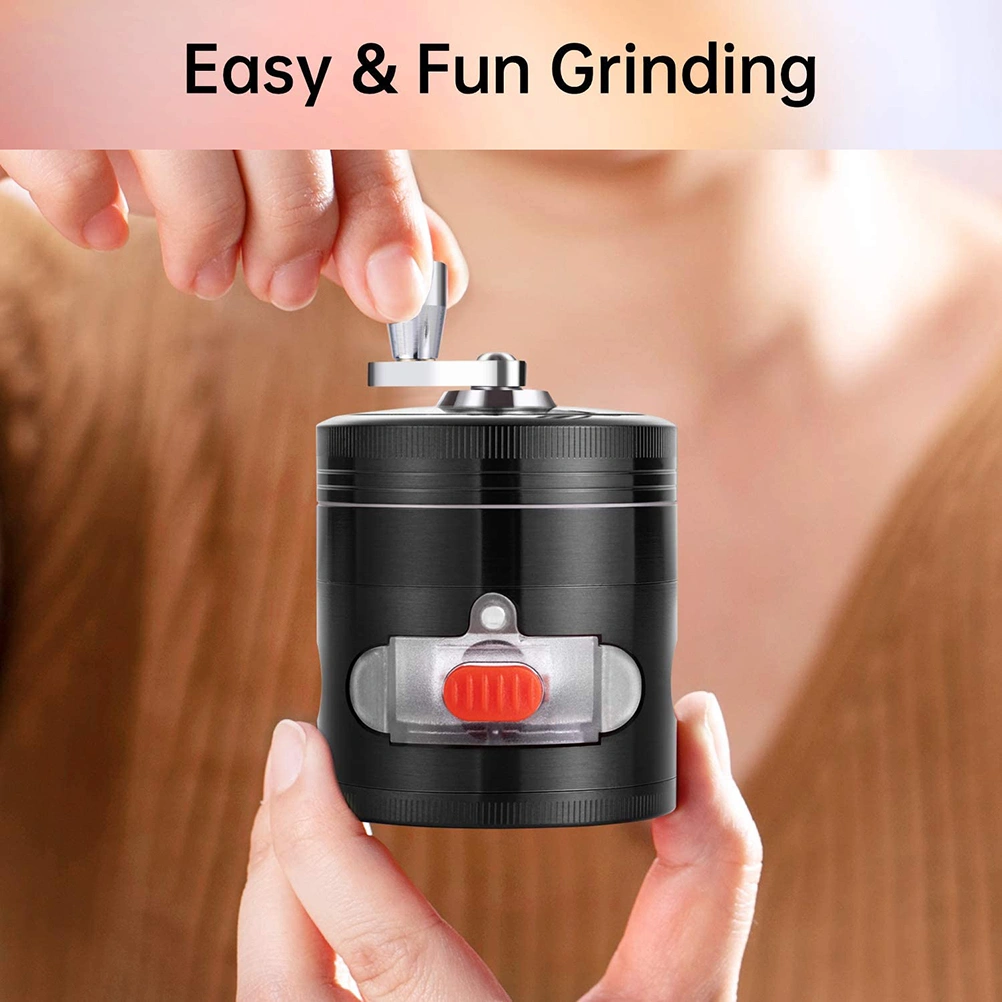 Metal Herb Grinder Handheld Spice Grinder With Magnetic Drawer and Lids