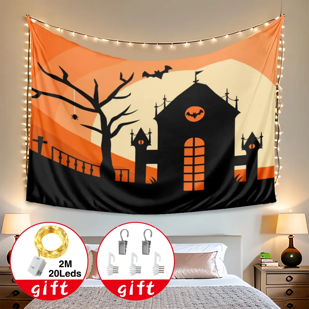 Halloween Tapestry, Spooky Cat Tapestry, for Bedroom Living Room Dorm Holiday Party,#334