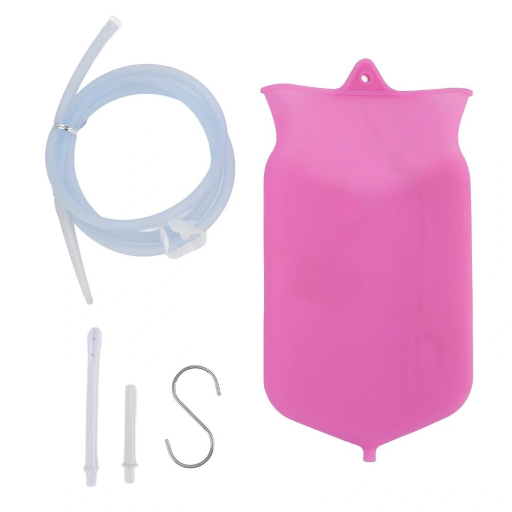 Enema Bag Kit Silicone for Colon Cleansing Home Colonic Portable Health Care Products 2L Pink