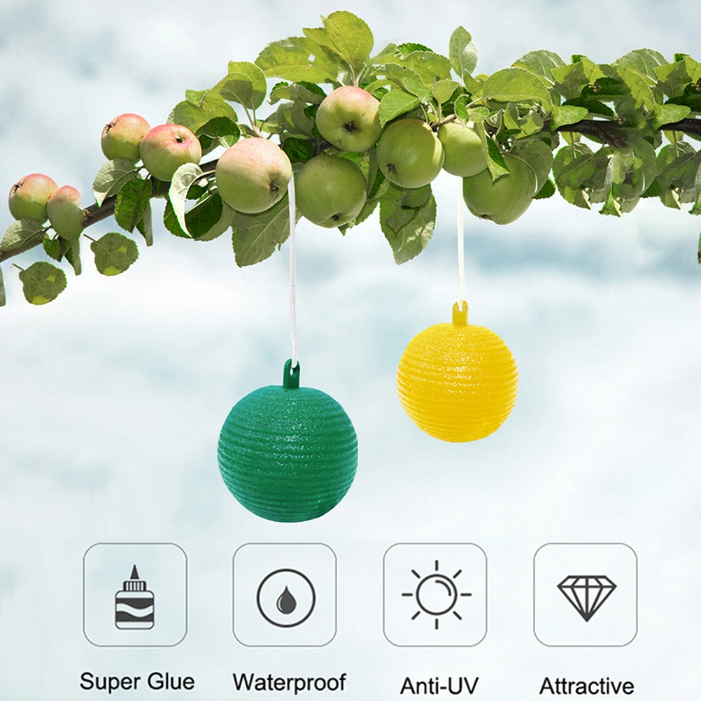 4pcs Hanging Fly Trap Ball Fruit Fly Catcher Sticky Trap Outdoor Pest Catcher for Garden Plants