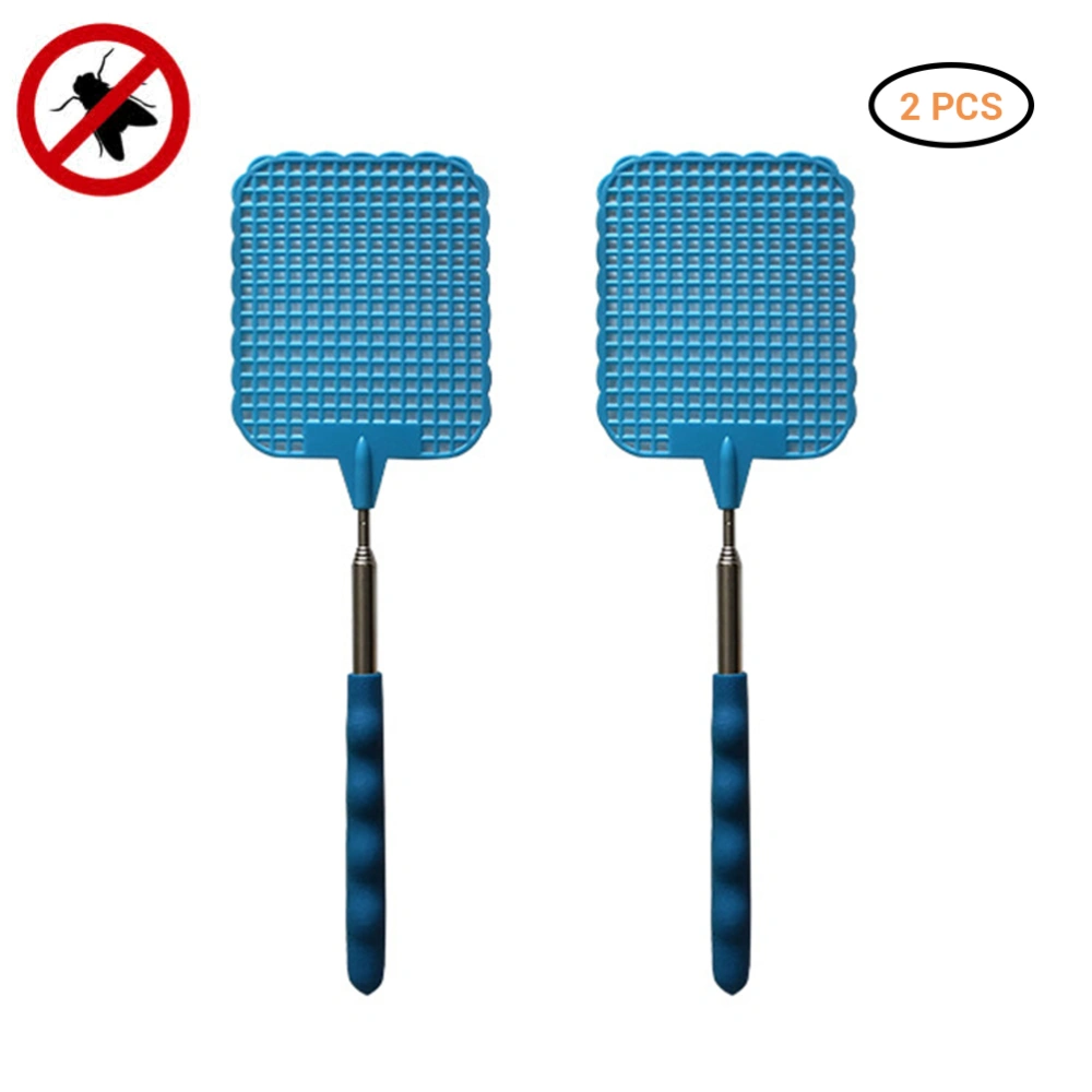 2Pcs Manual Extendable Fly Swatters with Durable Retractable Handle