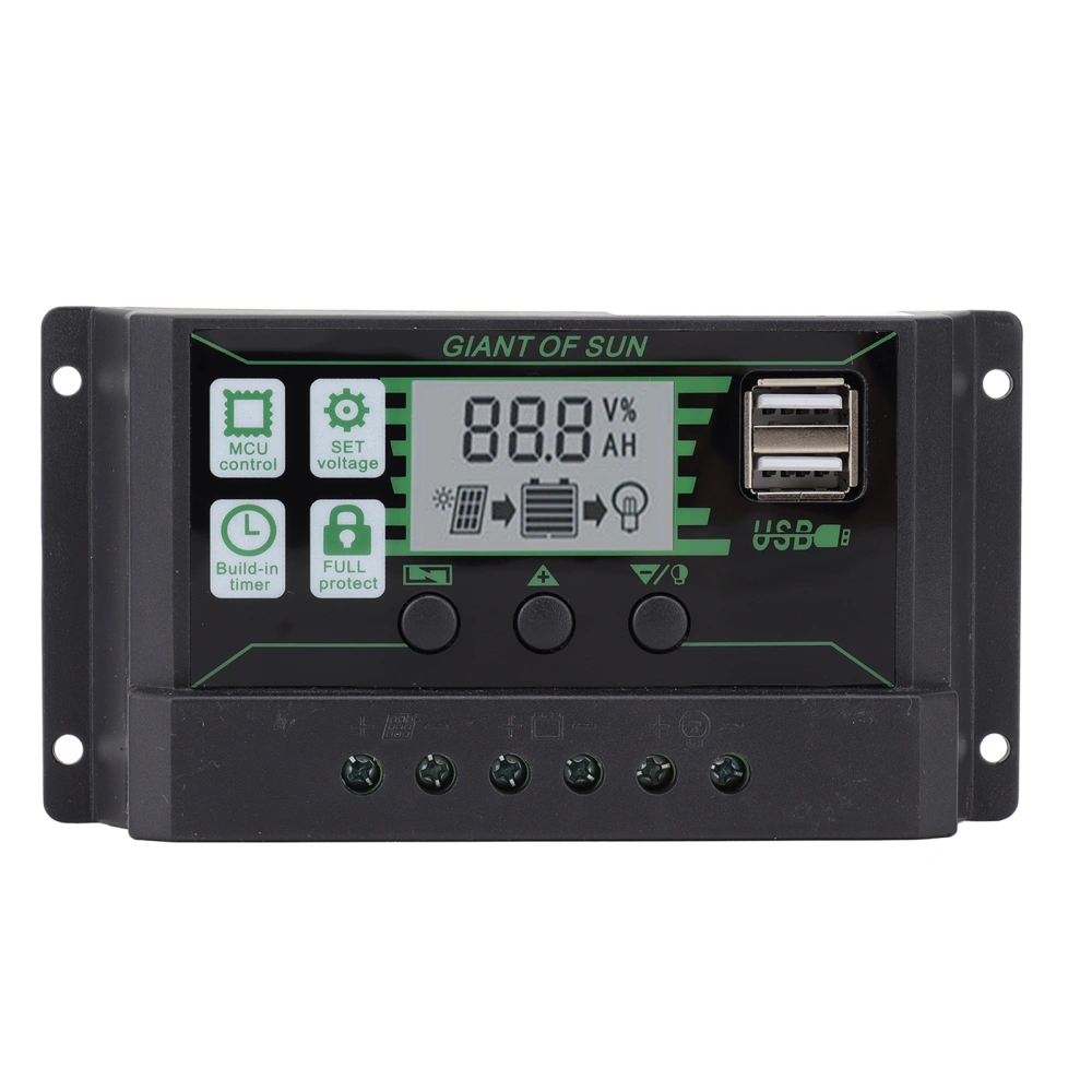 Solar Charge Controller Dual USB Automatic Identification PWM PV Panel Charger for Industry 5V 100A