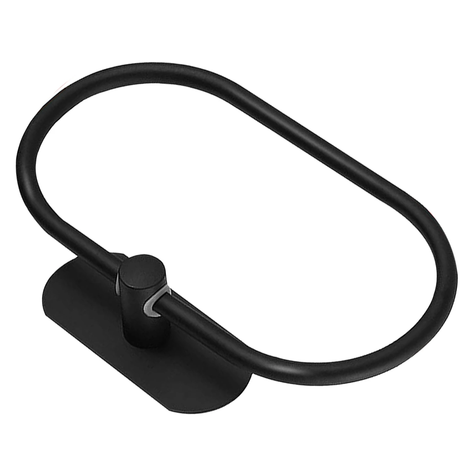 Towel Ring Stainless Steel Wall Mount Punch Free Installation Modern Oval Towel Holder Black
