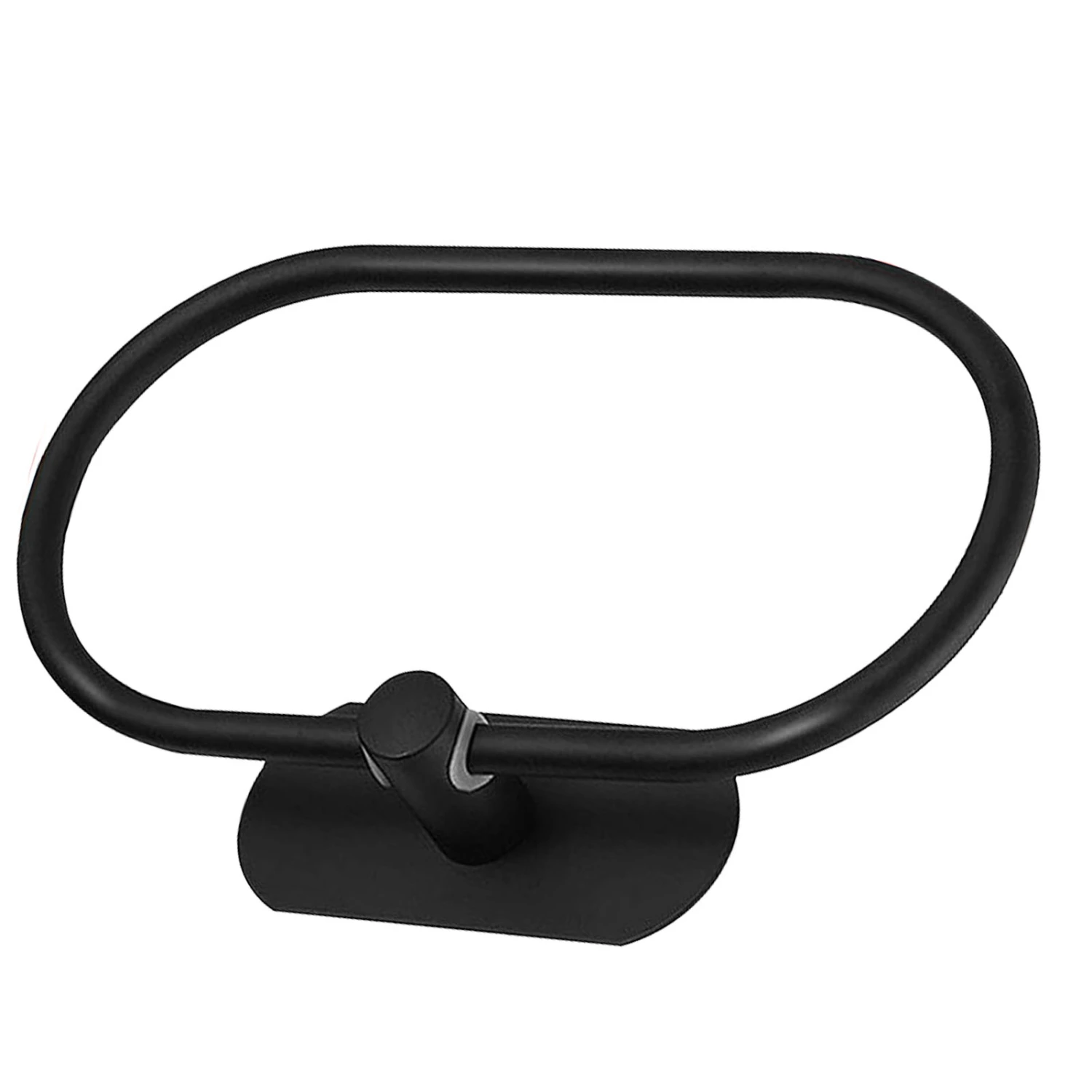 Towel Ring Stainless Steel Wall Mount Punch Free Installation Modern Oval Towel Holder Black