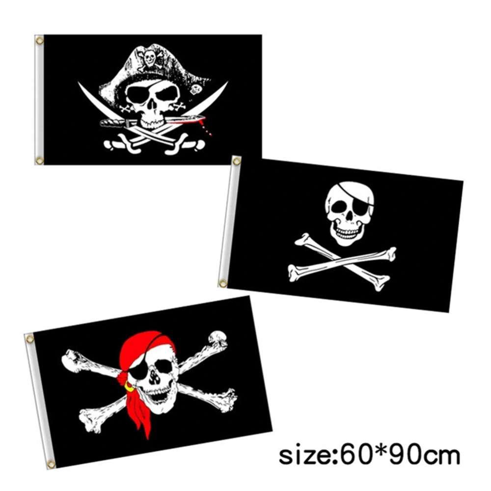 Halloween Jolly Roger Banner Skeleton Pirate Flags Bunting for Halloween Party Pirate Party