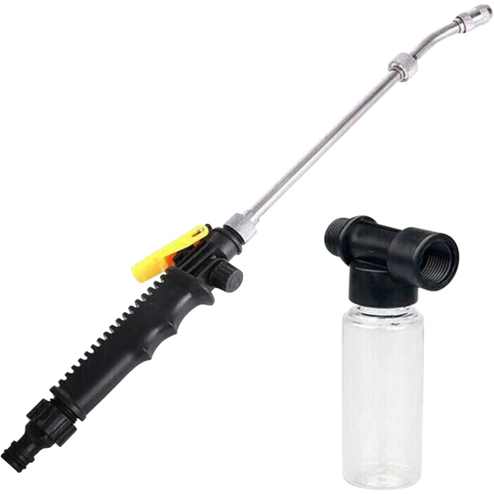 2 in 1 High Pressure Power Washer Wand Portable Watering Sprayer with Adjustable Nozzle Foam Bottle for Car Washing Gardening