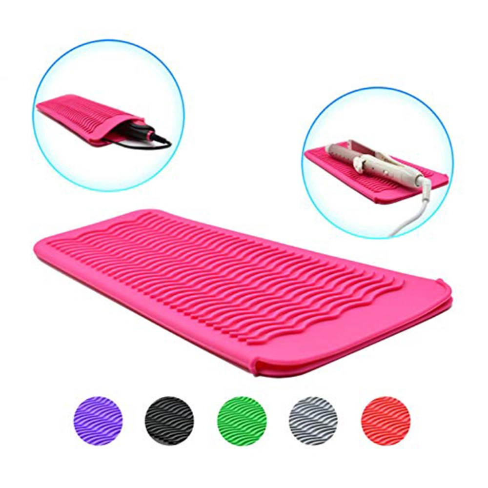 Silicone Heat Resistant Travel Mat Pouch for Curling Iron Hair Straightener Flat Iron and Hair Styling Tool