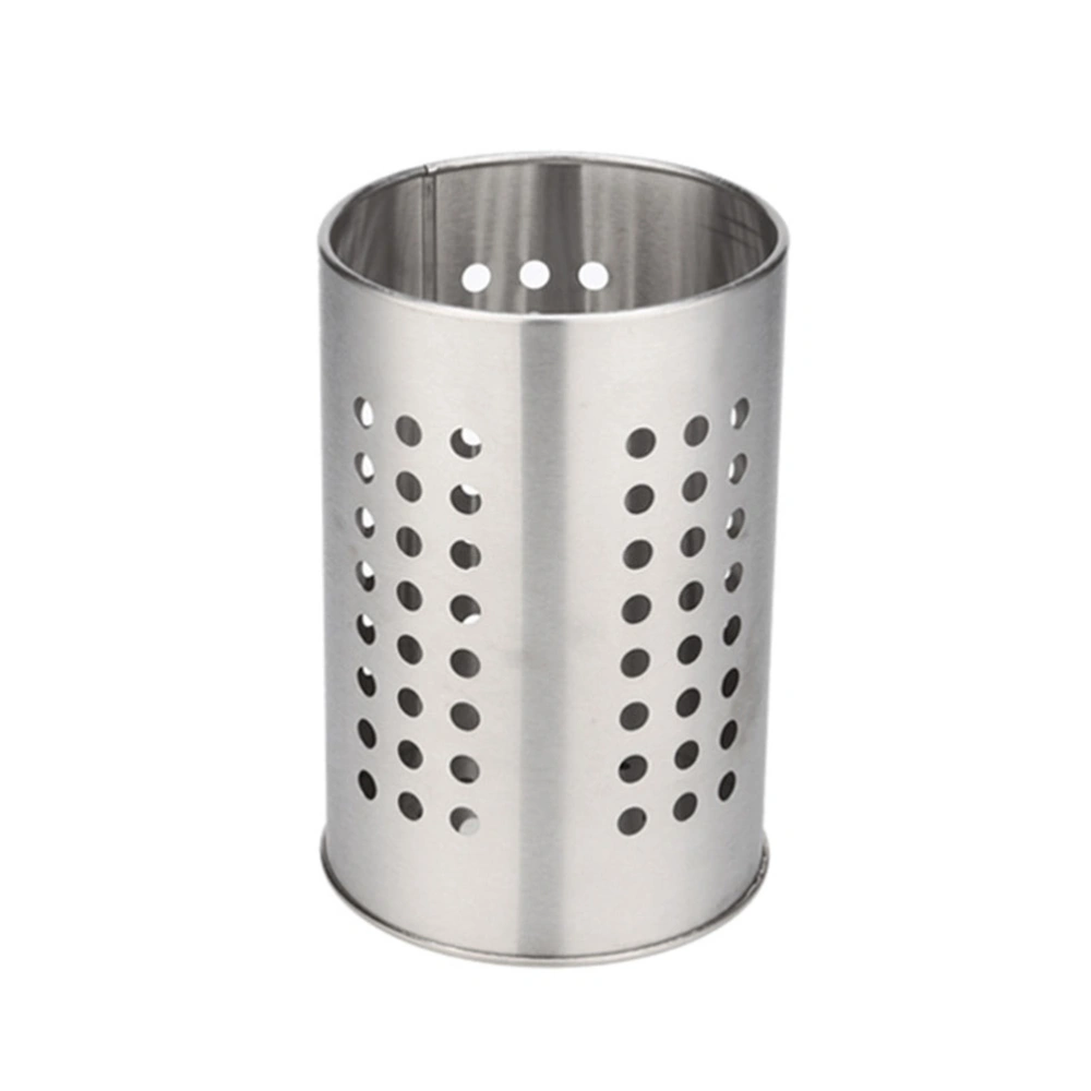 Kitchen Stainless Steel Round Hole Cooking Tools Holder Tableware Cage Chopsticks Tube Storage Brush Holder