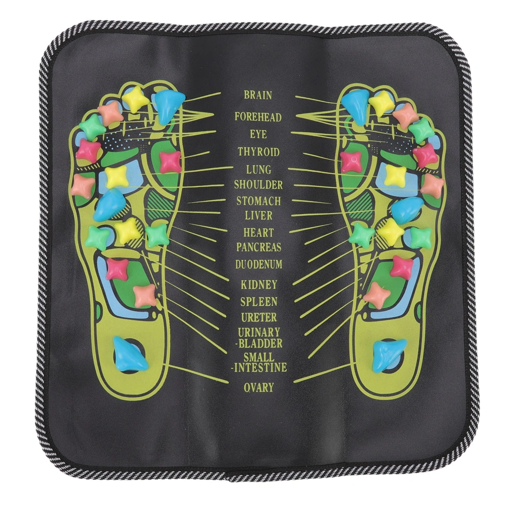 Foot Massage Mat Blood Circulation Relieve Pain Simulation Cobblestone Reflexology Walk Stone Mat 35x35cm / 13.8x13.8in