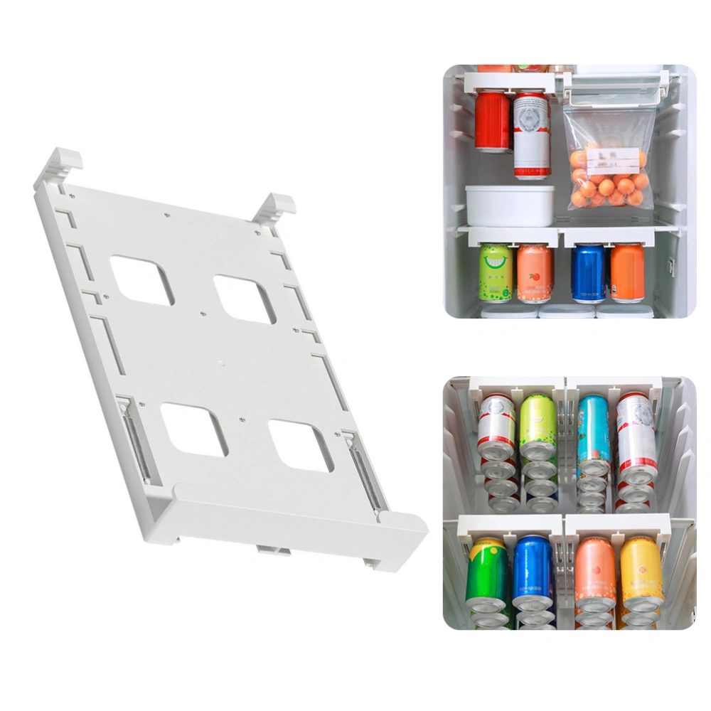 Soda Can Organizer for Refrigerator Beverage Can Dispenser Holder Plastic Hanging Soda Can Organizer Fridge Storage Sliding Rack