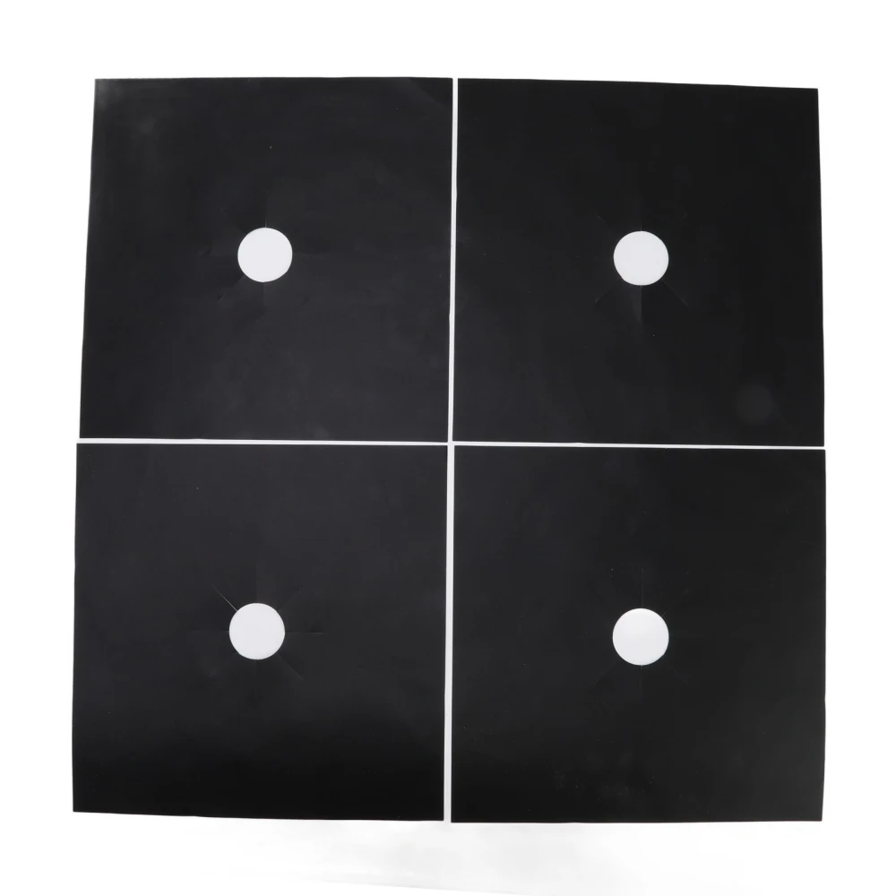 4Pcs Stove Burner Cover PTFE Coating Non Stick Gas Range Stove Top Protector Pad for Kitchen Cooking Black 27x27cm 0.1mm