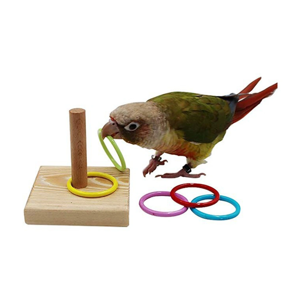 Stacking Ring Bird Toy Bird Trick Tabletop Toy Small Rings Toy Set for Parrots