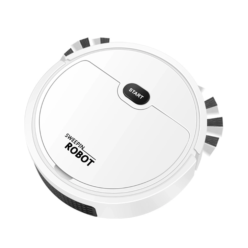 Robot Vacuum Cleaner USB Smart 3 In 1 Suction Sweeping Mopping Function Automatic Vacuum Cleaner for Small Apartments White