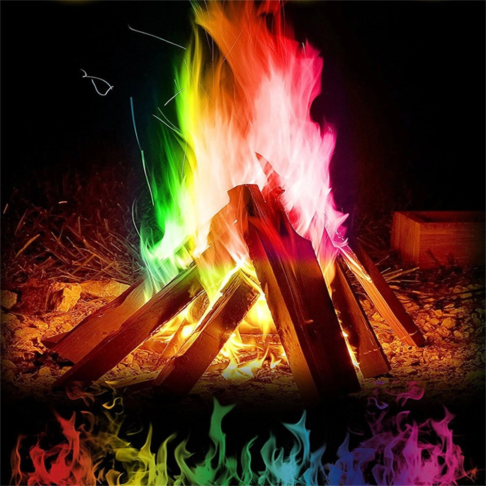2 Packs Fire Colours Powder Colourful Flame for Campfire Fireplace