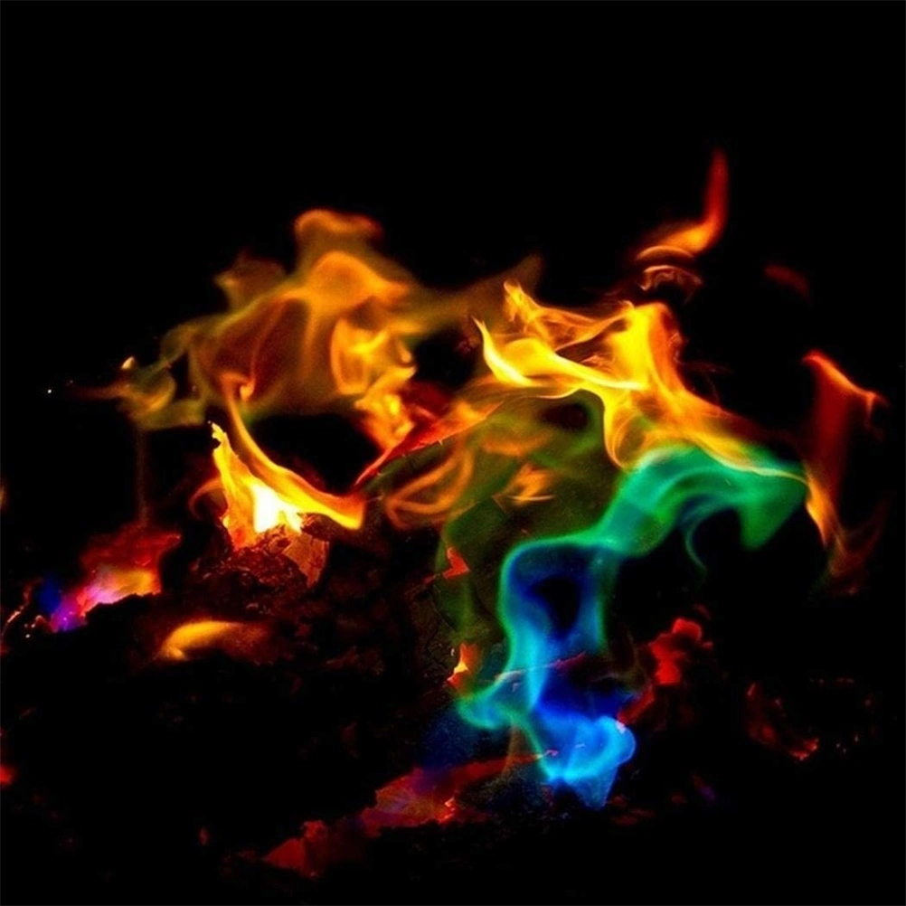 2 Packs Fire Colours Powder Colourful Flame for Campfire Fireplace