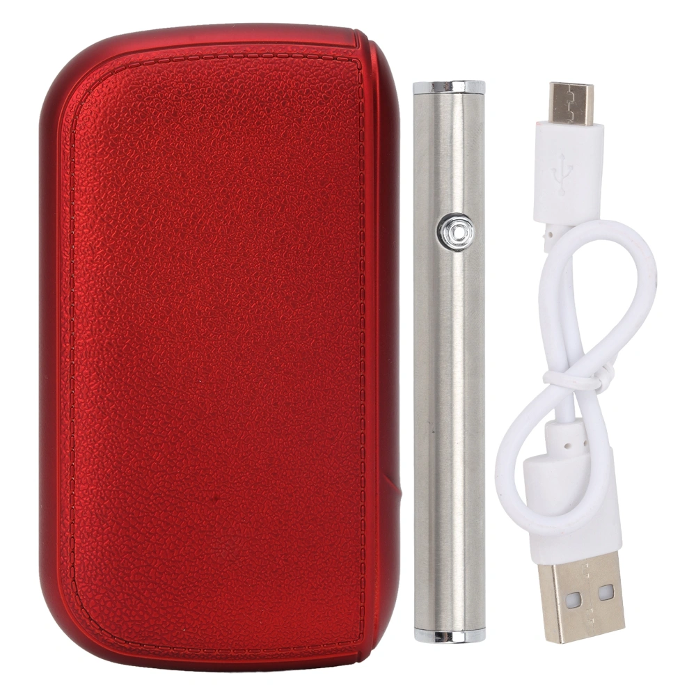 Cigarette Lighter Set Pure Color 50mAh Rechargeable Plastic Iron Height Regulable Portable Cigarette Case Set Red