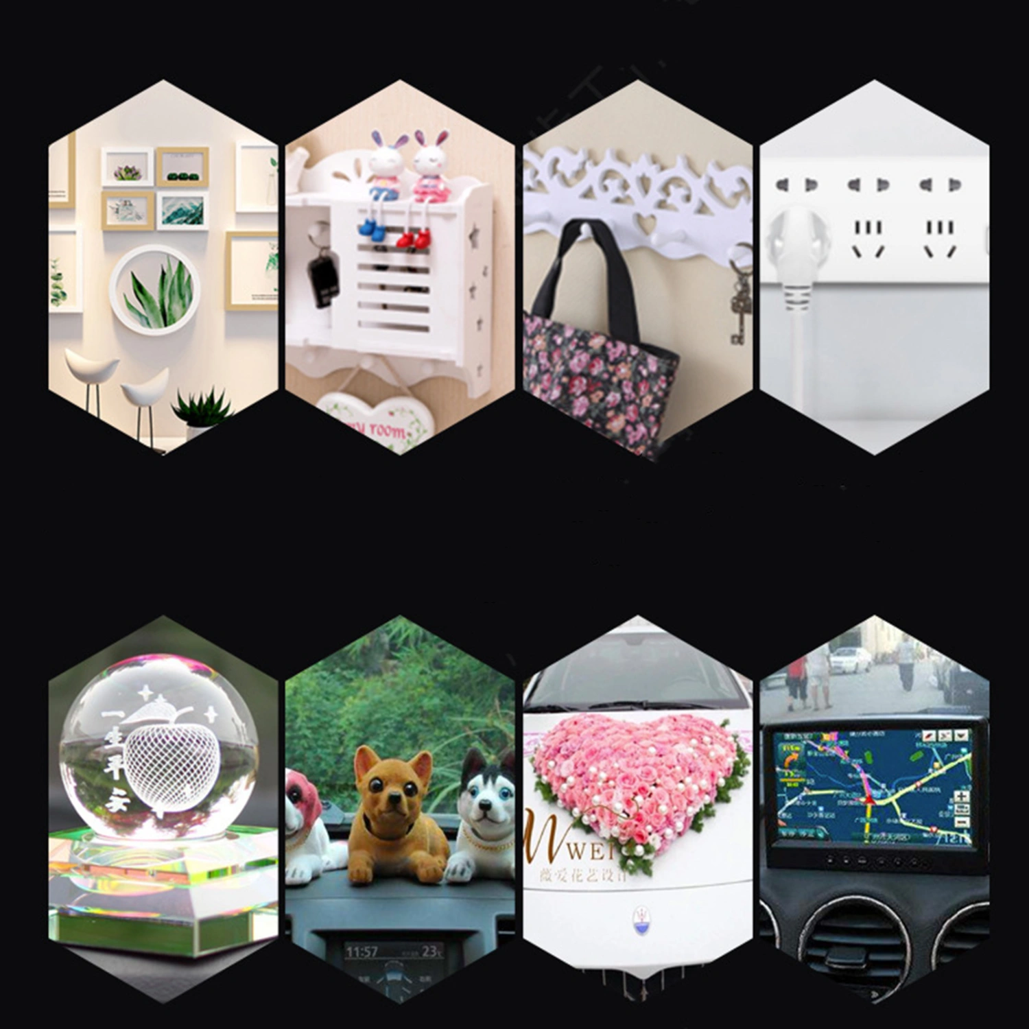 Adhesive Wall Mounting Strip Double Sided Tape Resuable Clear Removable Adhesive Strip 5m/196.8in