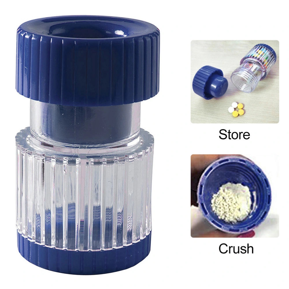 2 in 1 Portable Pill Crusher Pill Container Pulverizer Storage for Medicine Tablets Pill Cases Splitters