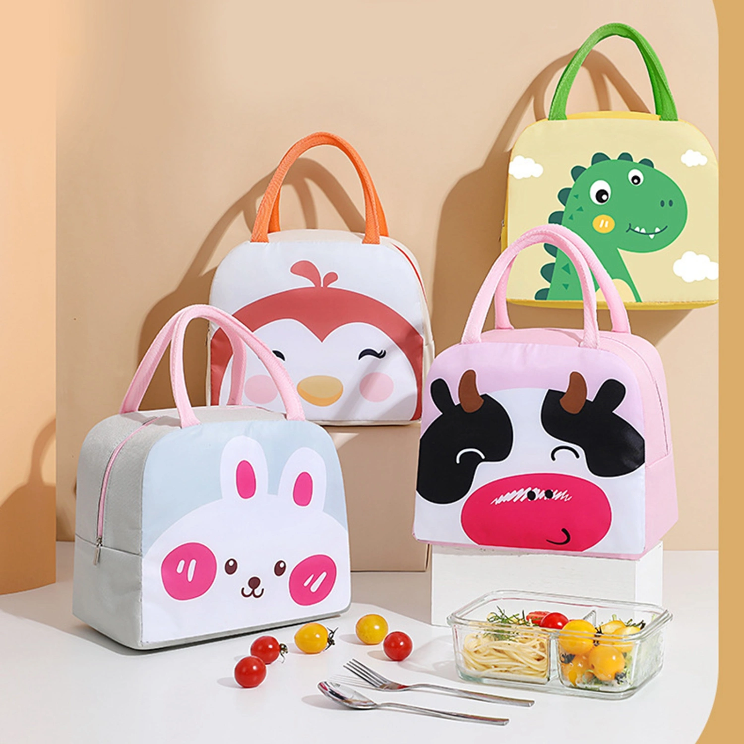 Thermal Bag Cartoon Large Capacity Heat Preservation Cute Lunch Bag for Children Bunny