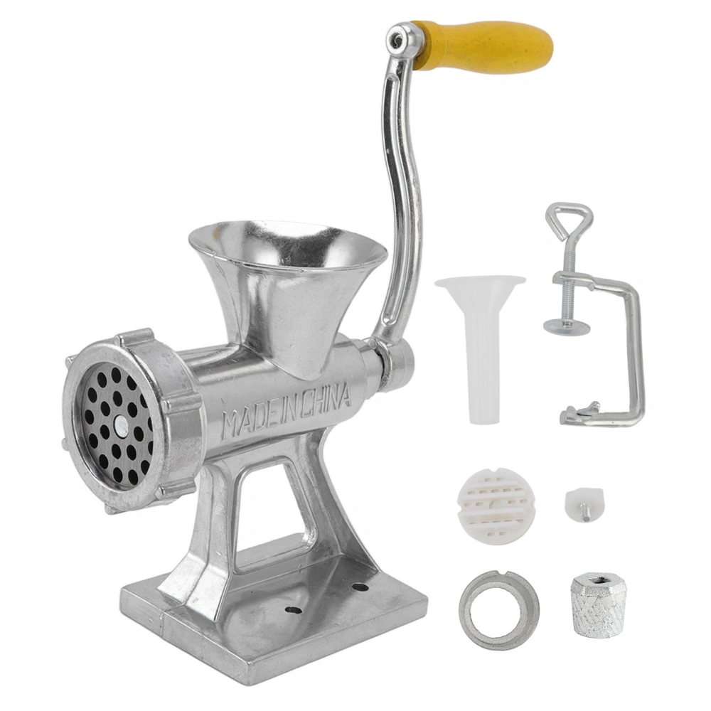 Manual Meat Grinder Silver Simple Operation Small Meat Mincer with Handle for Home Kitchen Restaurants Butcher Shops