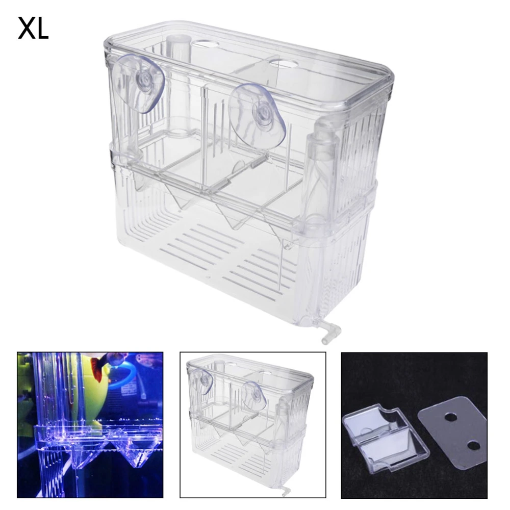 Acrylic Fish Breeding Aquarium Dual Layer Hanging Fry Baby Fish Hatchery Incubator Net Fish Breeding Isolation Box