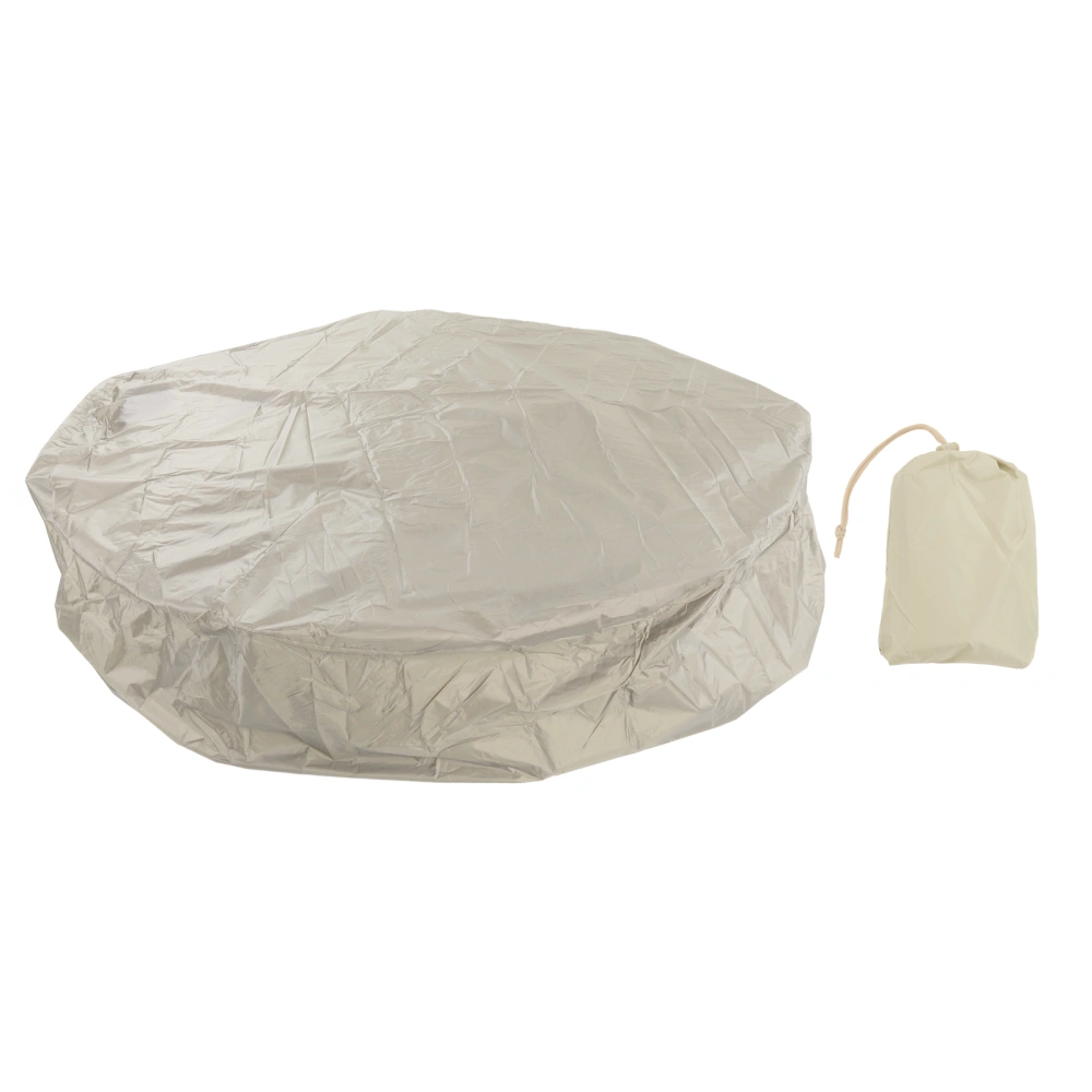 Outdoor Furniture Dust Covers Round Bathtub Cover 190 Silver Polyester Taffeta Hot Tub Waterproof Cover 190x30cm Beige