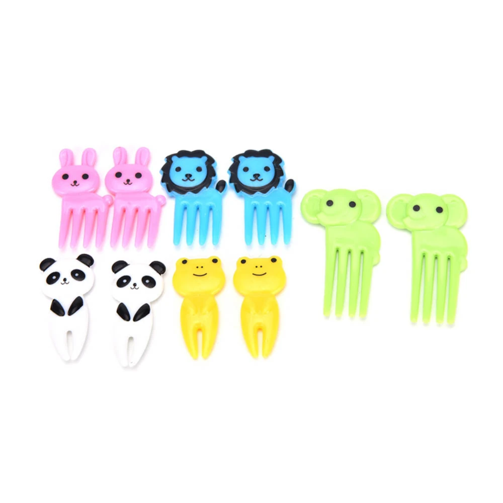 20Pcs Mini Cute Cartoon Animal Food Fruit Picks Forks Lunch Box Decor for Kids