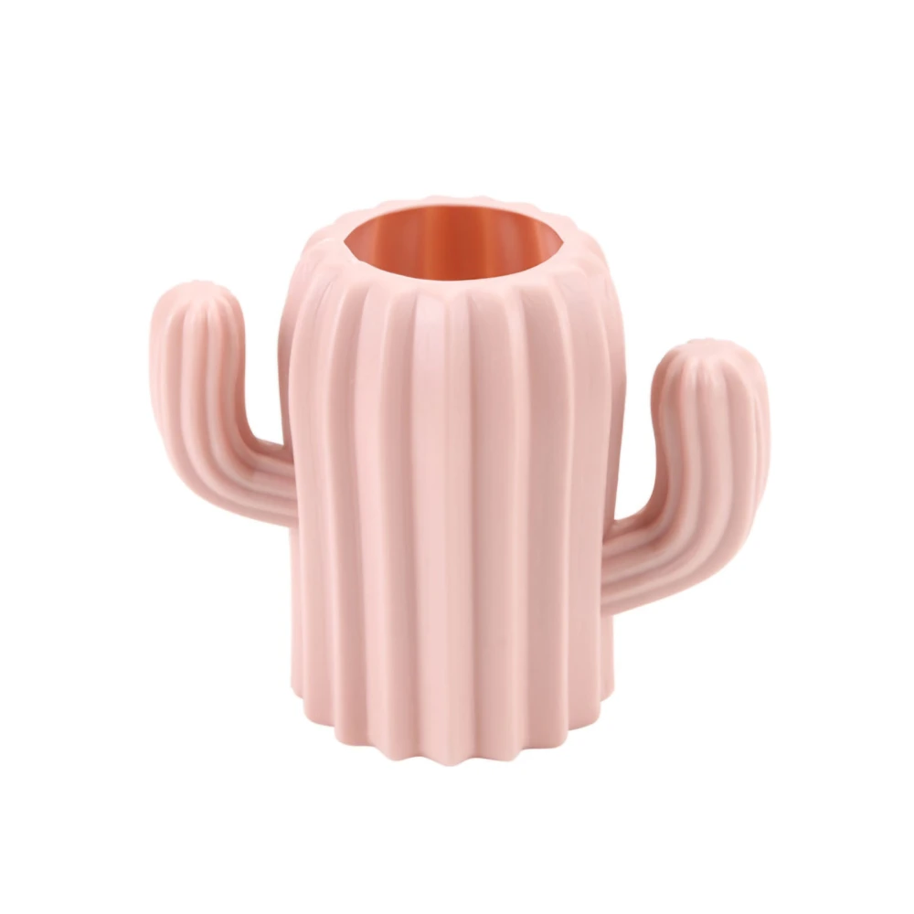 Cactus Shaped Vase Matt Surfaces Scandinavian Style Imitation Glaze Vase for Home Decoration Gifts Item Storage Pink