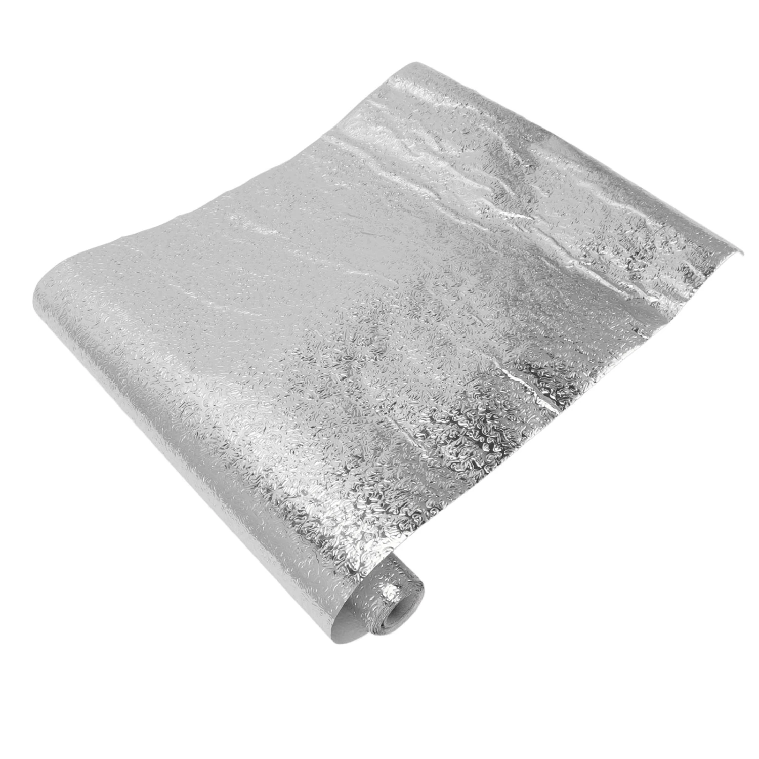 Oil Proof Sticker Waterproof Self Adhesive Aluminum Foil Wallpaper for Kitchen Drawer Cabinet Countertop Silver 30cmx2m / 11.8x78.7in