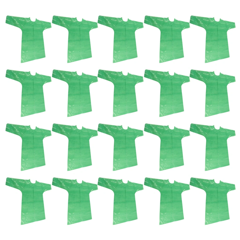 20 Pack Disposable Isolation Gown PE Medical Gown Veterinary Midwifery Clothing Green