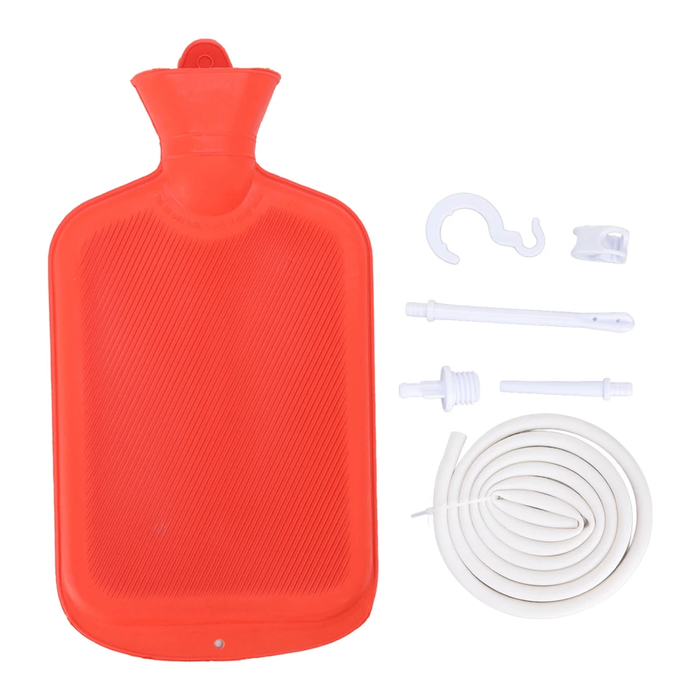 Silicone Enema Bag Kit Intestinal Enema Douche Combination Set Home Colon Cleansing Bag Red