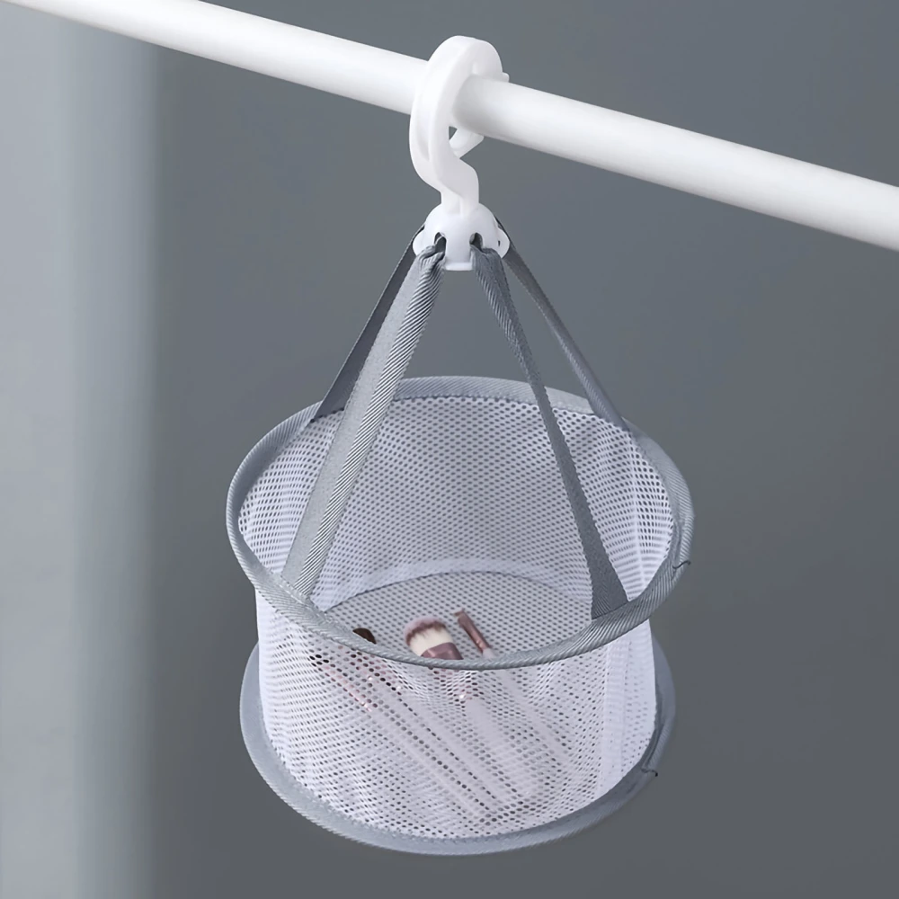 Beauty Egg Drying Net Makeup Sponge Brush Tool Basket Rack 360 Degree Rotation 20cm Dia Light Gray