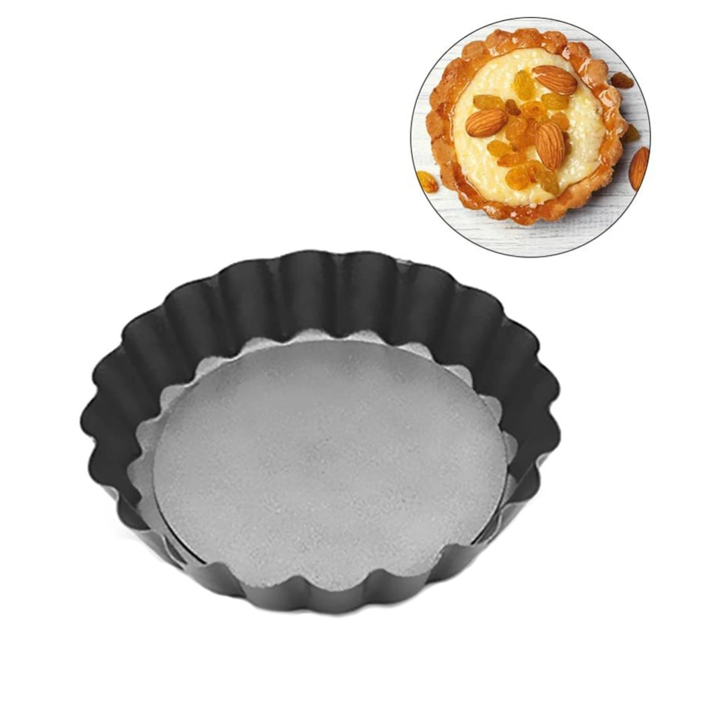 Round Fluted Tart Pan Baking Quiche Mold with Removable Bottom Non Stick Pie Pan