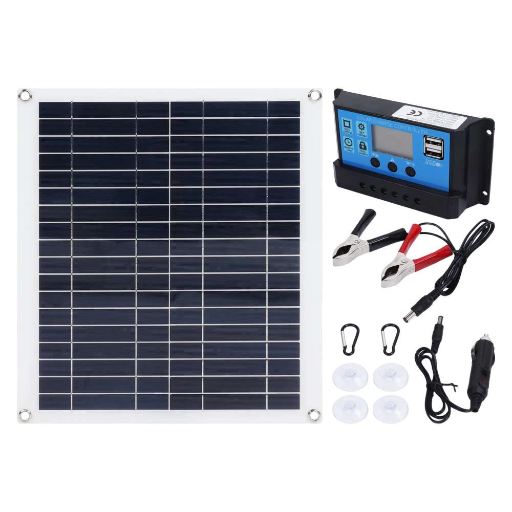 Solar Panel Kit 100W Photovoltaic 20W Portable Foldable Solar Charger with 100A Controller for Mobile Phone Outdoor Car