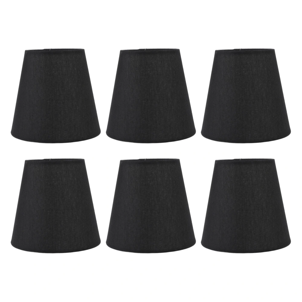 6Pcs Lampshade Lamp Shade Modern Simple Style Home Decoration Black for Small E14 Bulb