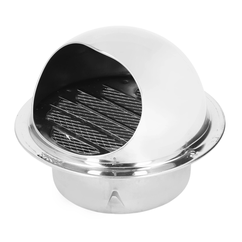 Stainless Steel Round Air Vent Thicken Windproof Rainproof Round Ventilation Grille Cover with Fine Mesh 110mm/4.3in