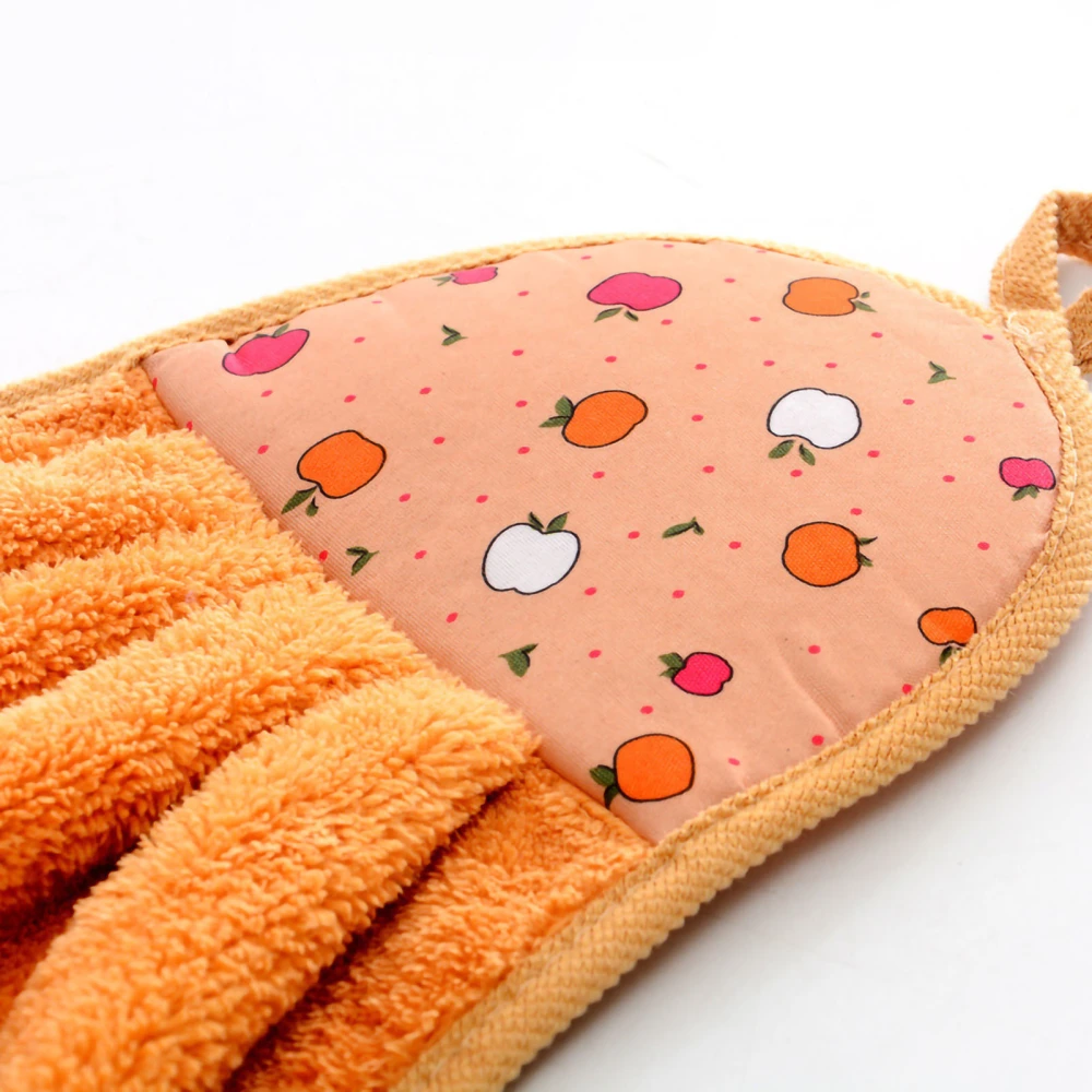 Towel Cleaning Cloth Microfibre Hanging Dish Hand Wiping for Kitchen Bathroom Toilet Orange