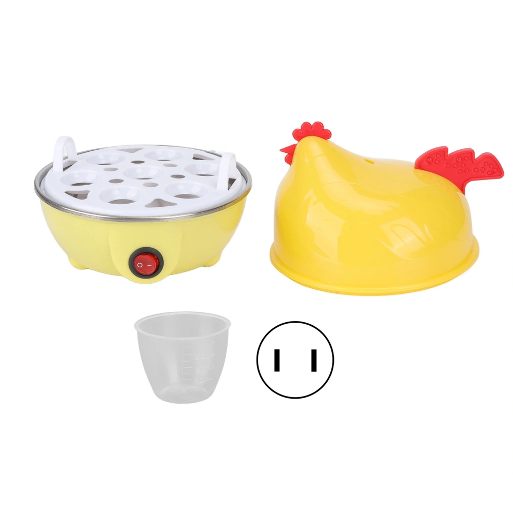 Electric Egg Cooker Multifunction Chicken Shape Rapid Egg Boiler 7 Egg Capacity Automatic Shut Off Mini Breakfast Machine US Standard 110V