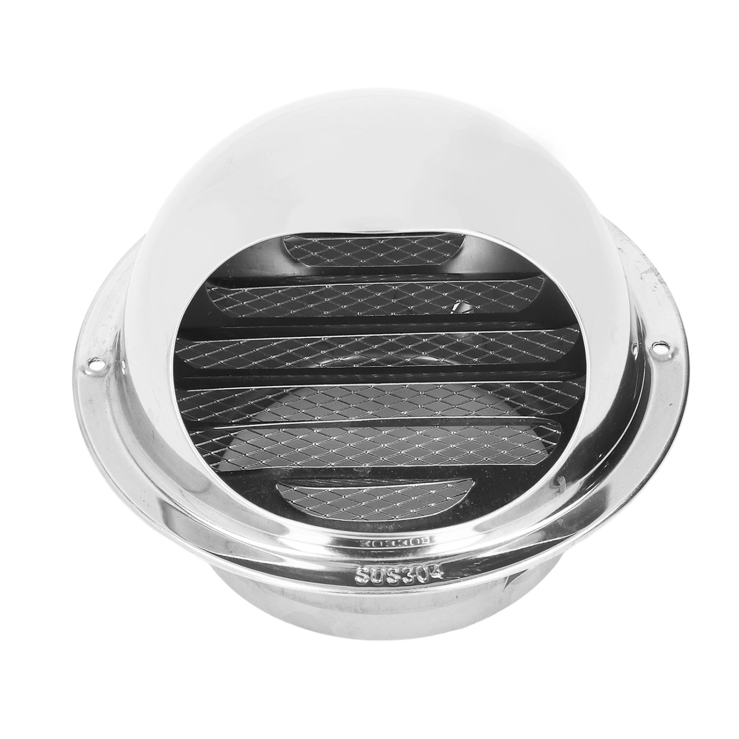 Stainless Steel Round Air Vent Thicken Windproof Rainproof Round Ventilation Grille Cover with Fine Mesh 100mm/3.9in