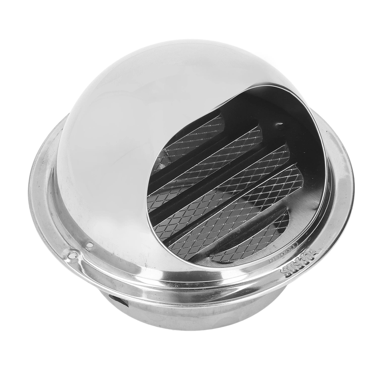 Stainless Steel Round Air Vent Thicken Windproof Rainproof Round Ventilation Grille Cover with Fine Mesh 100mm/3.9in