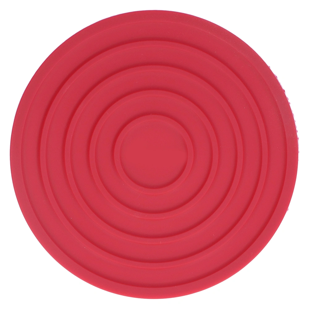 Kitchen Coasters Food Grade Silicone Heat Resistant Thickened Design Round Placemat for Restaurant Home Red