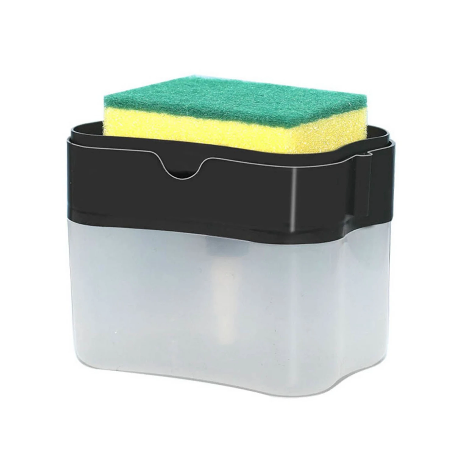 Dish Liquid Dispenser Durable Plastic Effort Saving Press Large Capacity Dish Detergent Dispenser for Kitchen Home Black