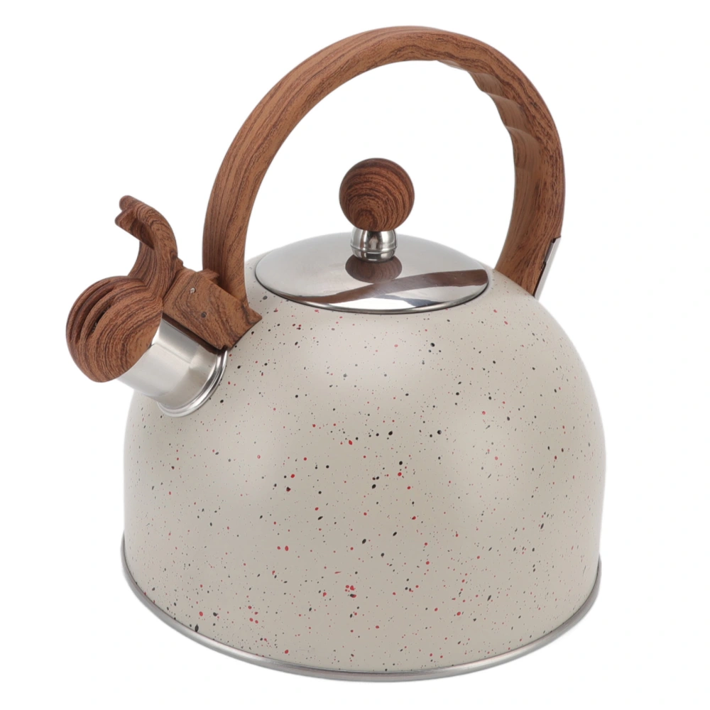 Whistling Kettle 2.5L Capacity Stainless Steel Stovetop Teapot for Water Boiling Beige