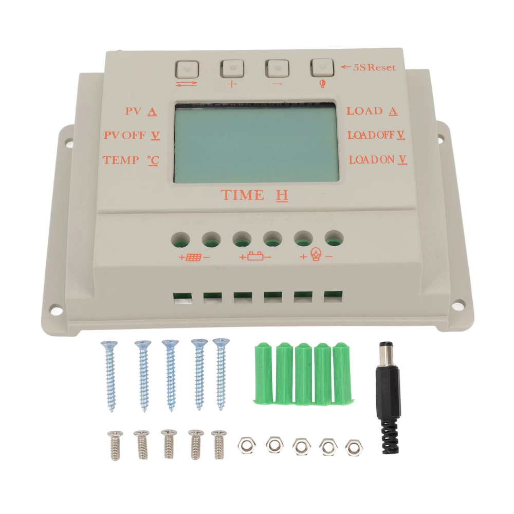 Solar Controller MPPT Charge Discharge Control LCD Display 12V 24V USB 5V Output