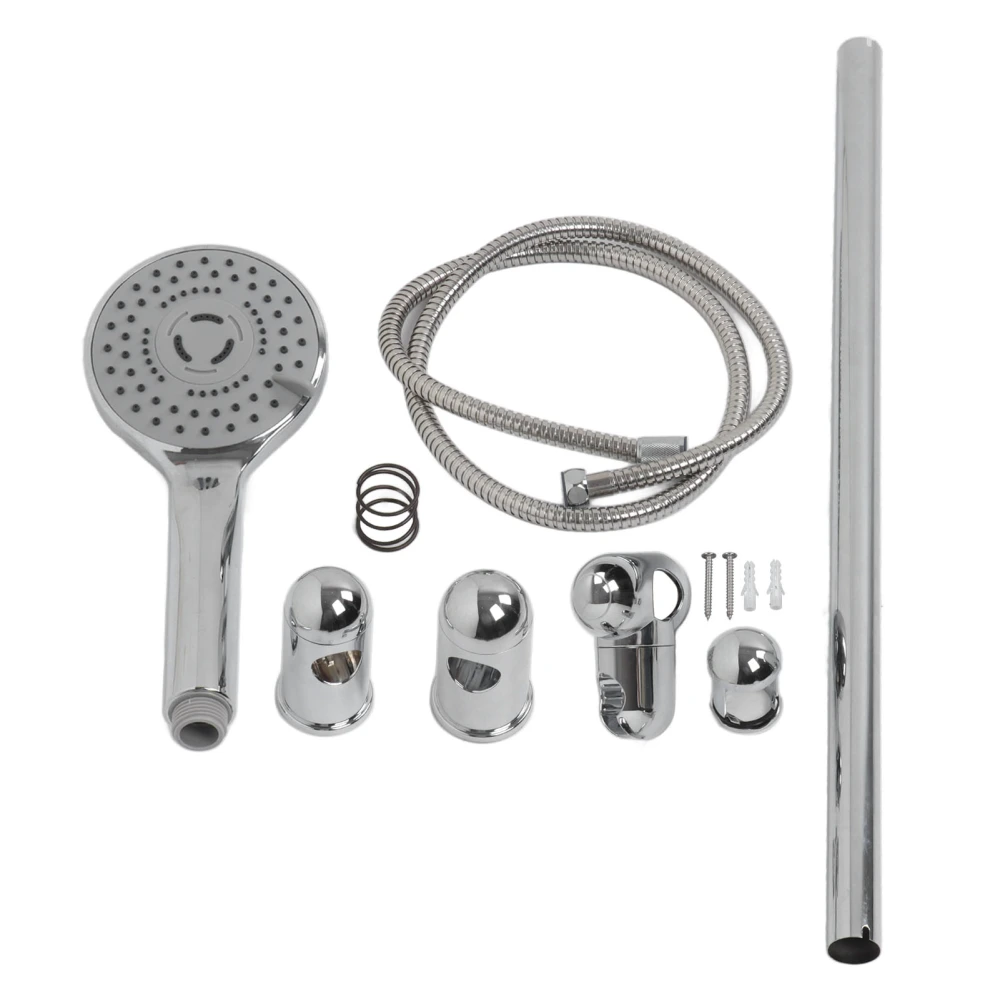 Shower Slide Rail Set 360° Rotation Adjustable Height with 1.5m Hose G1/2 304 Stainless Steel for Home Bathroom