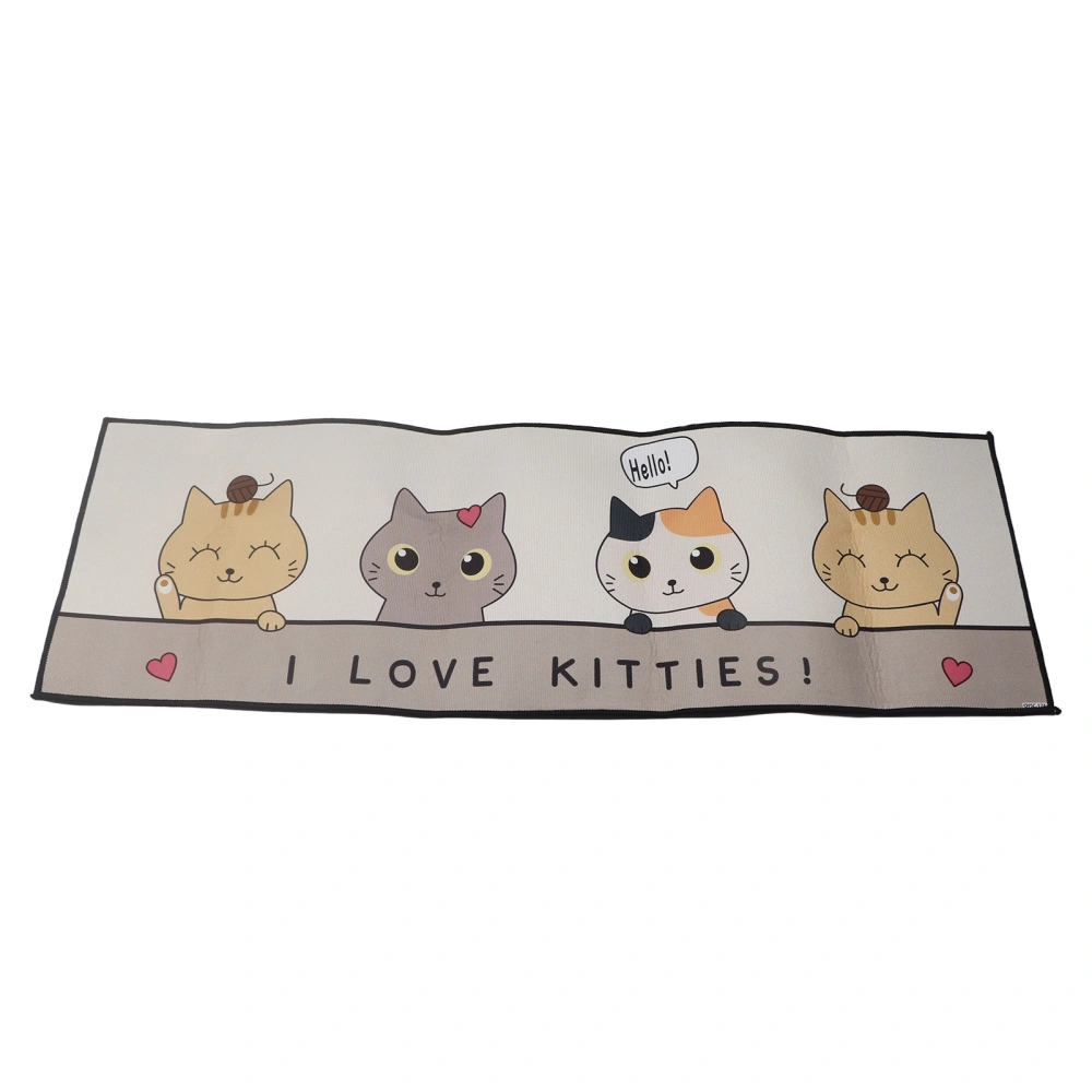 Floor Mat Prevent Slip Wearable Comfortable Cute Pattern Kitchen Pad for Living Room Bathroom Doorway Like Kittens 40x120cm / 15.8x47.2in