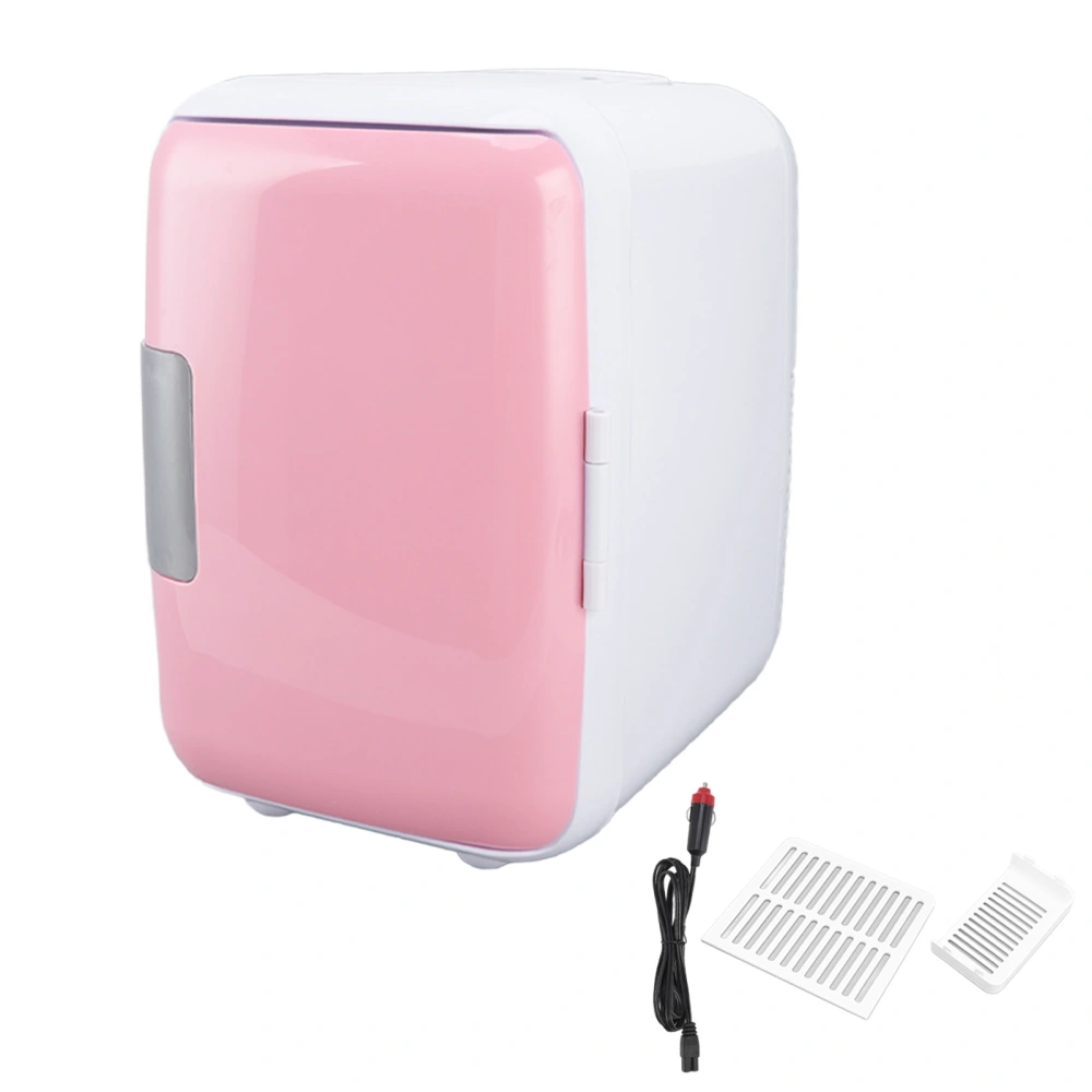 Car Fridge 4 Liters Durable ABS Cosmetic Storage Detachable Partition Portable Mini Fridge for Food Cosmetic Car Pink