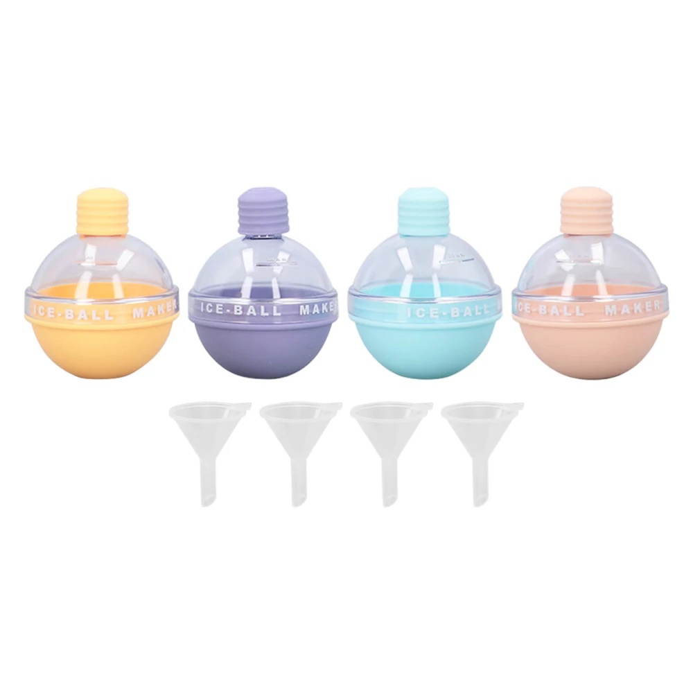 4Pcs Light Bulb Hockey Molds Safe Healthy Candy Color Add Flavor Easy to Demould Whiskey Ice Molds with Lid