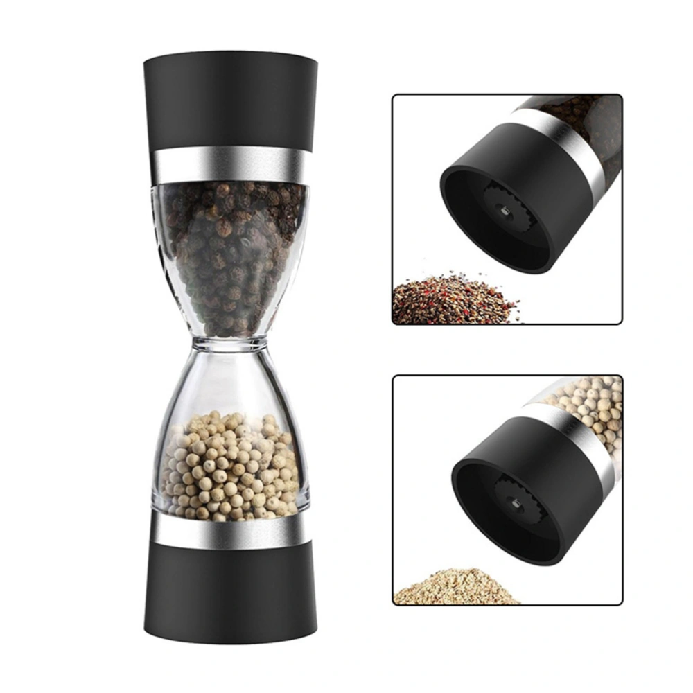 Stainless Steel Salt and Pepper Grinder Set 2 In 1 Seasoning Tank with Adjustable Grind Size